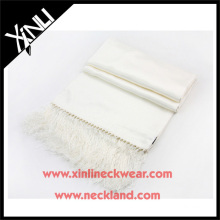 Blank Wholesale Long Fringes White Silk Scarves Wholesale